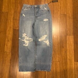 BlankNYC the Baxter, rib cage straight leg jeans